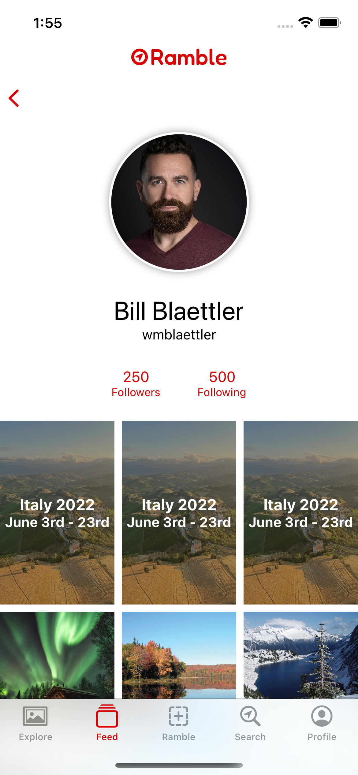 Explore feature of Ramble app
